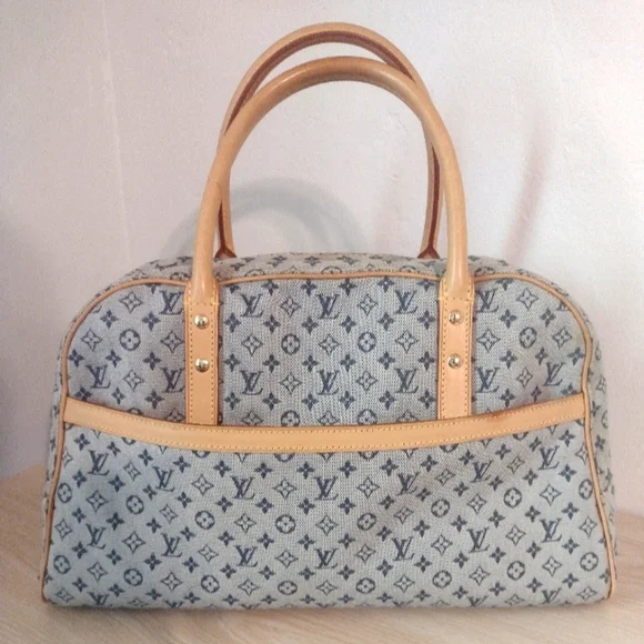 SOLD 💔 Louis Vuitton Mini Lin Marie Navy Monogram Speedy Deauville Boston Bag - Picture 3 of 15